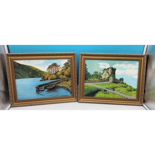 712 - Framed Irish Watercolours (2) by G.S.Martin 'Ross Castle, Killarney, Co Kerry' and 'Doo Lough, Murri... 