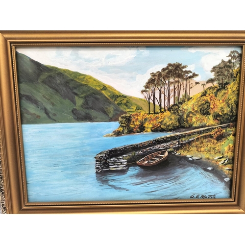 712 - Framed Irish Watercolours (2) by G.S.Martin 'Ross Castle, Killarney, Co Kerry' and 'Doo Lough, Murri... 