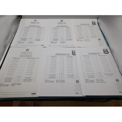 730 - Large Collection of Stoke City Team Sheets.