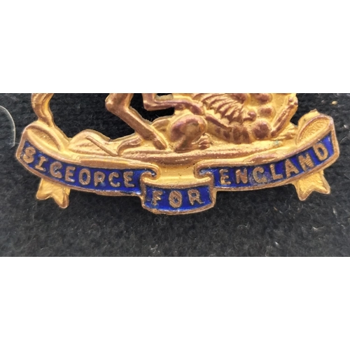 82 - 'St George for England' Enamelled Writing on Pin Badge depicting St George Slaying a Dragon.