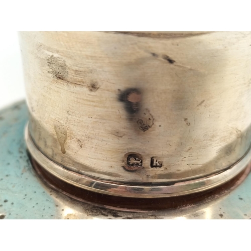 85 - 1909 Silver Topped Henry Bourne 13cm Tea Caddy. Rim of Caddy Broken Under Lid, but Displays OK.