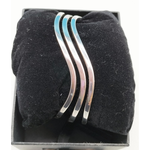 90 - Silver Hallmarked Modern Bangle. 29.5 Grams.