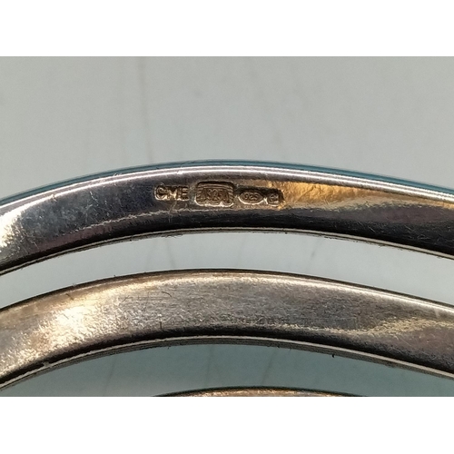 90 - Silver Hallmarked Modern Bangle. 29.5 Grams.