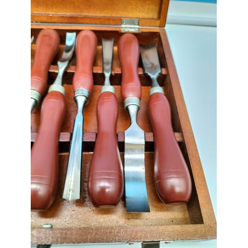 96 - Clarke Woodworker Chisel Set in Box. 34cm x 27cm x 5cm.