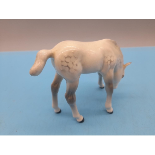 128 - Beswick Dapple Grey Foal Grazing 8cm (h) Left Ear A/F