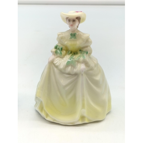 196 - Four Coalport Lady Minuettes to Incl. Springtime, Kimberley, Emma & Sophie 9cm (h)