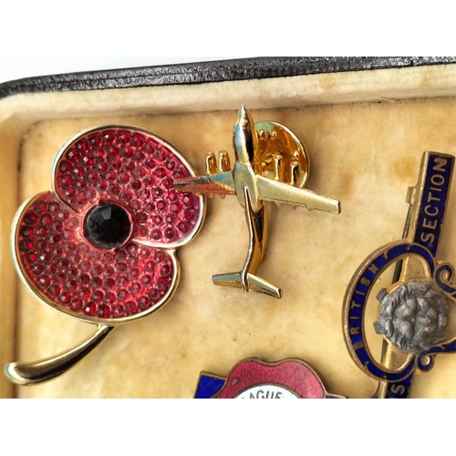 200 - Collection of Pins & Brooches to Incl. Silver Enameled Royal Artillery Brooch