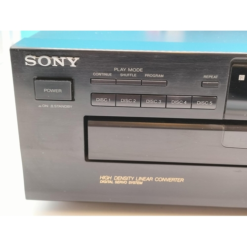 302 - Sony Compact Disc Player CDP-C345 5 Disc Exchange System With Remote Control. W/O