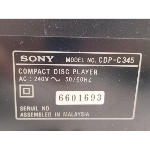 302 - Sony Compact Disc Player CDP-C345 5 Disc Exchange System With Remote Control. W/O