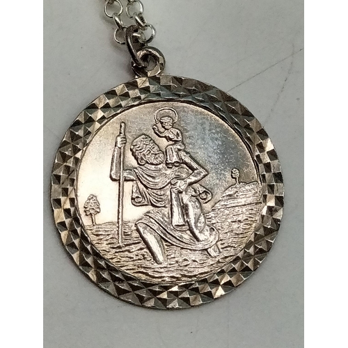 376 - Silver 925 St Christopher & Chain Plus Silver Star of David Pendant