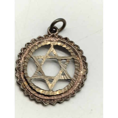 376 - Silver 925 St Christopher & Chain Plus Silver Star of David Pendant