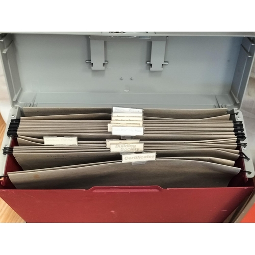 409 - Two Metal File Cases. No Keys. 44 x 17 x 29cm (h)