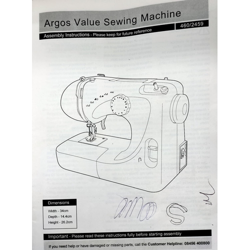 411 - Argos Value Range Sewing Machine With Manual. W/O