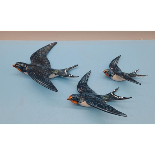 69 - Beswick Swift Family Wall Plaques. Model No's 757-1, 2 & 3 Largest 16cm