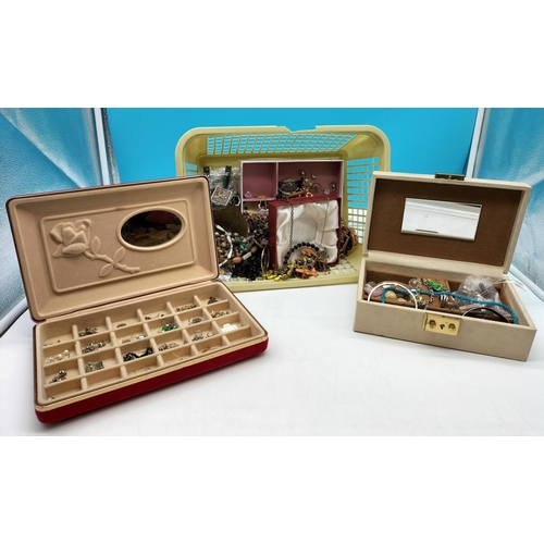 712 - Two Jewellery Boxes With Contents Plus Tub of Costume Jewellery