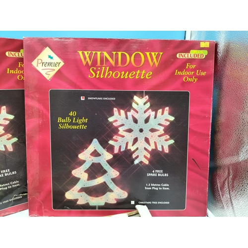 725 - Three Illuminated Christmas Window Silhouettes W/O