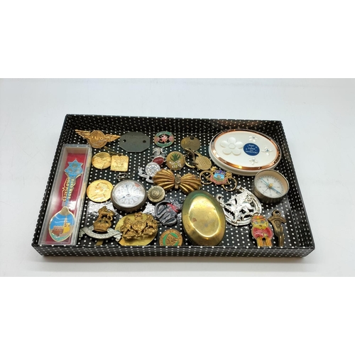 726 - Collection of Mixed Items to Incl. Ladies Cased Silver Hallmarked Pocket Watch, Regiment Badges, etc... 