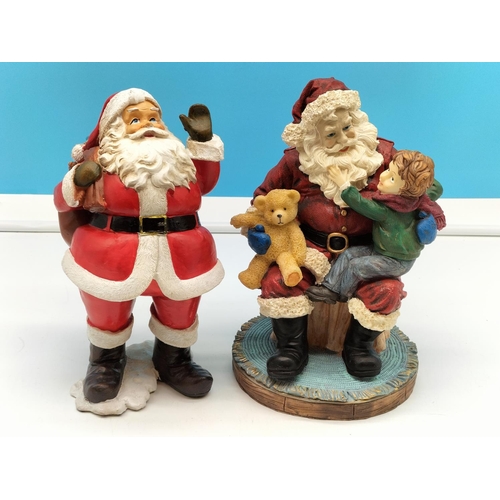 727 - Two Christmas Items to Incl. Santa Plus Santa With Child Tallest 24cm (h)