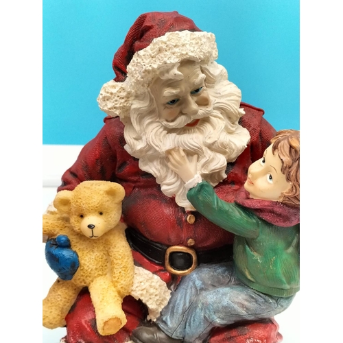 727 - Two Christmas Items to Incl. Santa Plus Santa With Child Tallest 24cm (h)