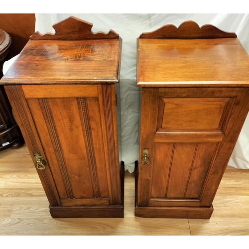 121 - Two wooden bedside cabinets L37 H84 D33 Collection ONLY