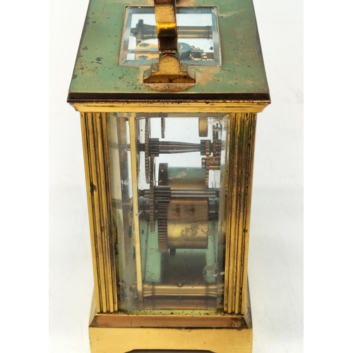 14 - Mappin & Webb Ltd Brass Carriage Clock With Beveled Glass 8 x 6 x 12cm (h)