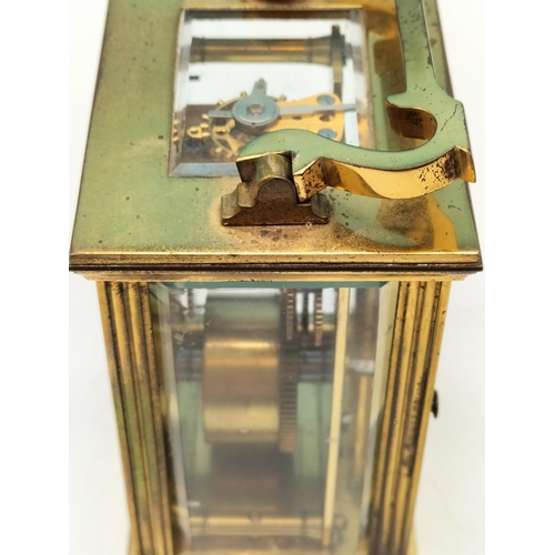 14 - Mappin & Webb Ltd Brass Carriage Clock With Beveled Glass 8 x 6 x 12cm (h)