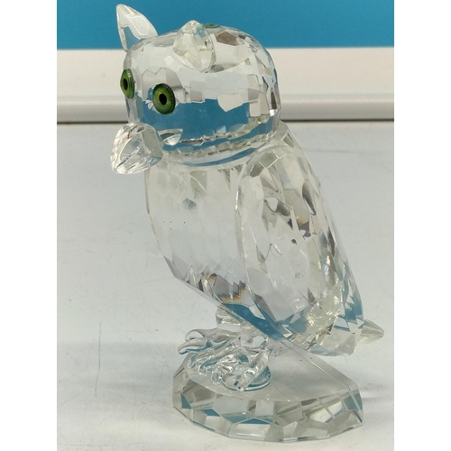 153 - Crystal cut glass figure of an owl