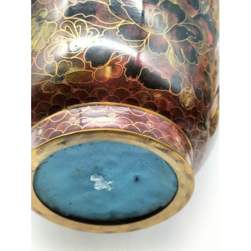 160 - Cloisonne vase 26cm in height