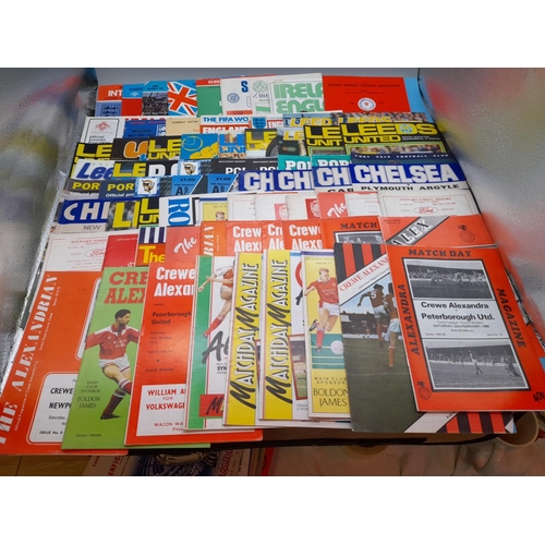 160E - Collection of Football Programmes to Incl. England, Leeds, Crewe Alex, etc. (Approx. 78)