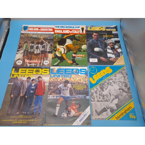 160E - Collection of Football Programmes to Incl. England, Leeds, Crewe Alex, etc. (Approx. 78)