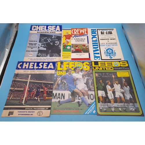 160E - Collection of Football Programmes to Incl. England, Leeds, Crewe Alex, etc. (Approx. 78)