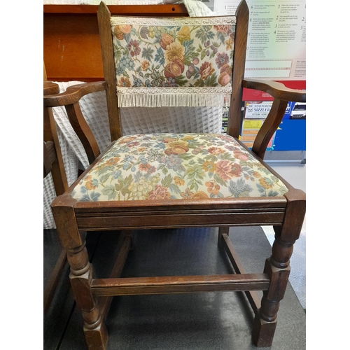 190A - Pair of vintage 1950's oak hall/telephone chairs. Collection ONLY