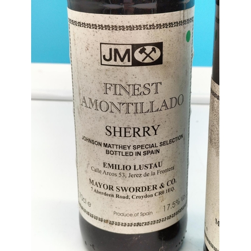 195A - Two still sealed 70cl bottles of Johnson Matthey Amontillado sherry