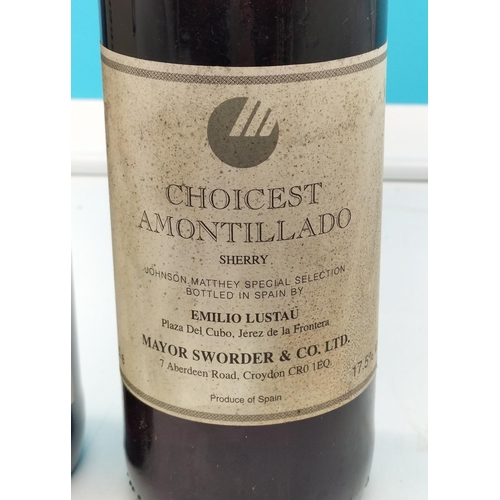 200A - Two still sealed 70cl bottles of Johnson Matthey Amontillado sherry