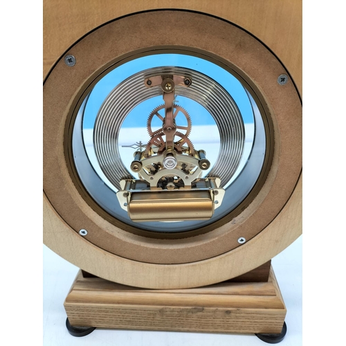 210 - Oak Mantle Clock With Skeleton Movement 27.5cm (H)