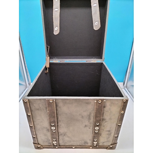 219 - Vintage Grey Trunk 38x38x38cm