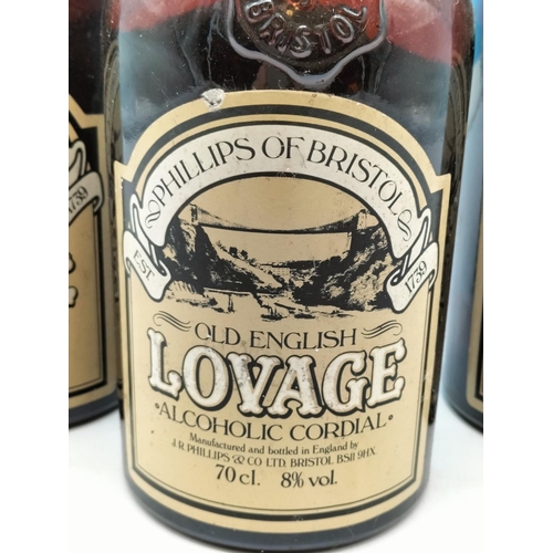 235 - three Phillips of Bristol old English Lovage alcoholic cordial