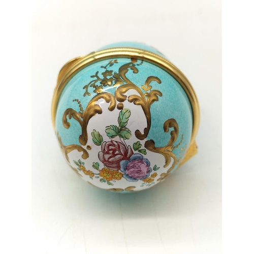 264 - The Ian Marshall Collection Staffordshire Enamels Egg Trinket Box 6cm (h)