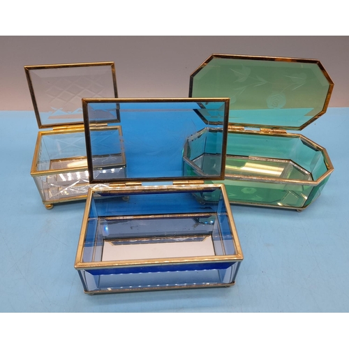 345 - Collection of display and trinket boxes and a pill box