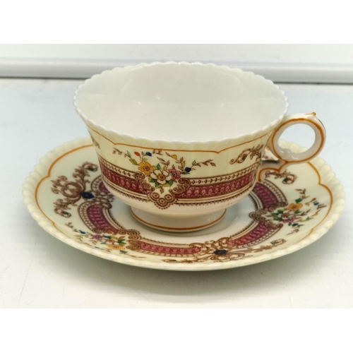 372 - 2 x Cup and saucer /Spode and 3 Coalport side plates, 18cm diameter