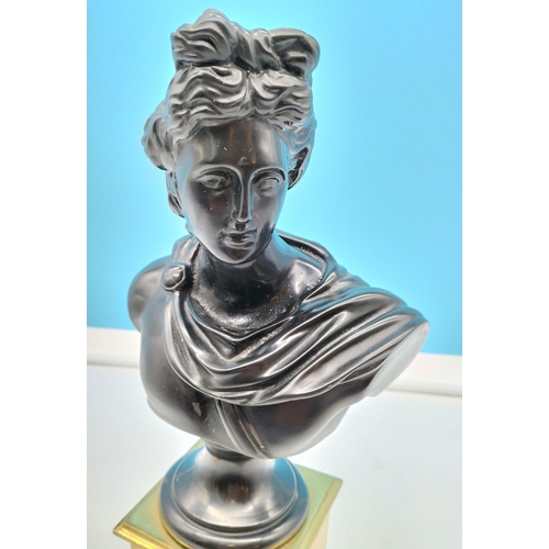 4 - Bust of Apollo on Brass Column 14 x 17 x 38cm (h)