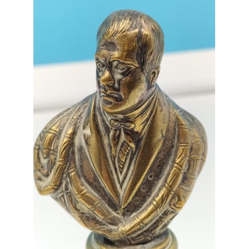 41 - Brass Coloured Bust of Sir Walter Scott 19cm (h)