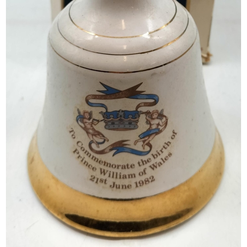 431 - Bells Scotch Whisky 1982 Birth of Prince William of Wales Commemorative Porcelain Decanter. Porcelai... 