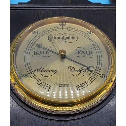 46 - Finnigans Of Manchester oak wall Barometer 40x30cms