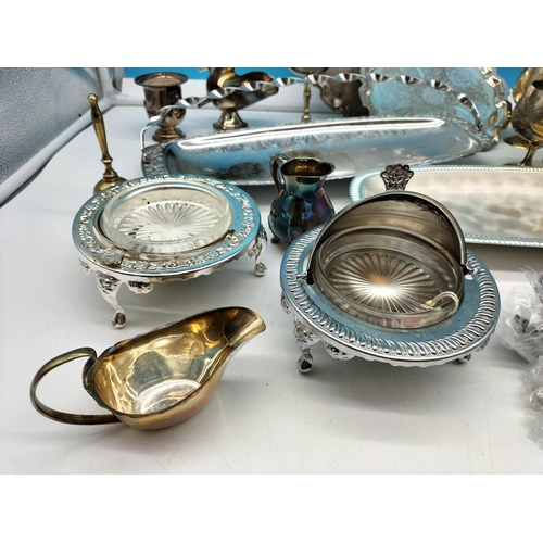 61 - Collection of Mixed Plated Ware to Incl. WMF Tray, Royal Boch Cutlery, etc