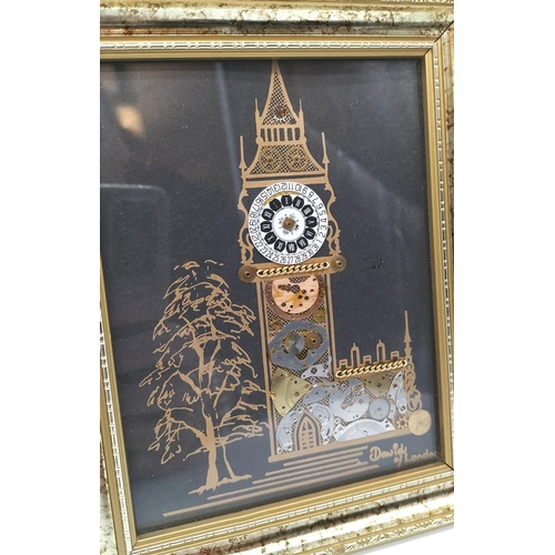 100 - 1983 Framed, Glazed & Certified Horological Montage of Big Ben in Watch Parts by David of London. 16... 