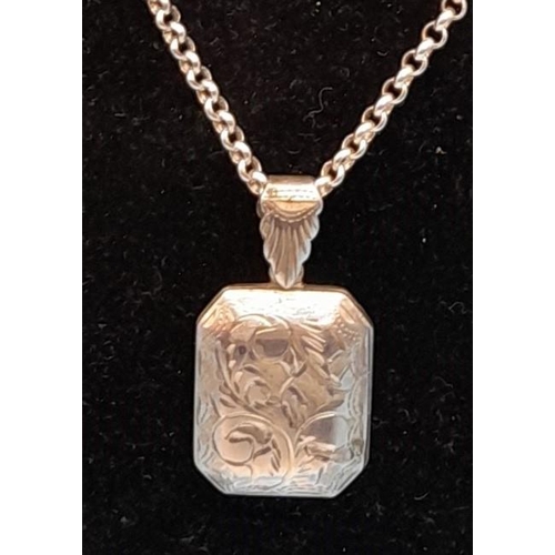 193 - 925 Silver locket and chain