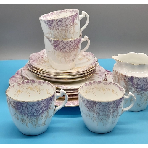 25 - Wileman & Co (Pre Shelley) 27 piece part tea set to include 8 cup, 8 saucer, 8 side plates, cream ju... 