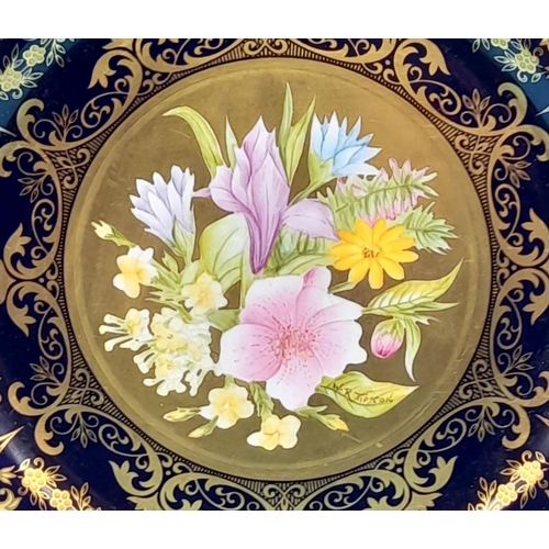 29 - Caverswall cabinet plate decorated with 22ct Gold signed W.R Tipton  Ltd Edition 22/100 D27cm