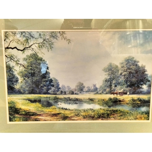 323 - Two Framed & Glazed Meadow Landscapes. 77 x 58cm Collection ONLY